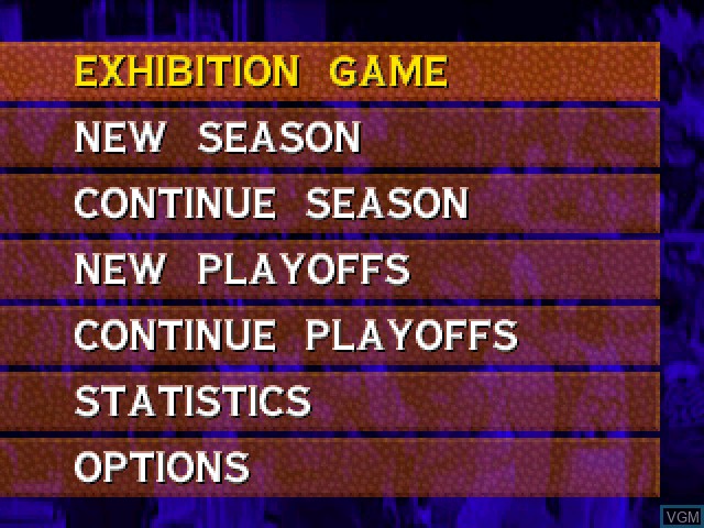 Image du menu du jeu Slam 'n Jam '96 featuring Magic & Kareem sur Sony Playstation