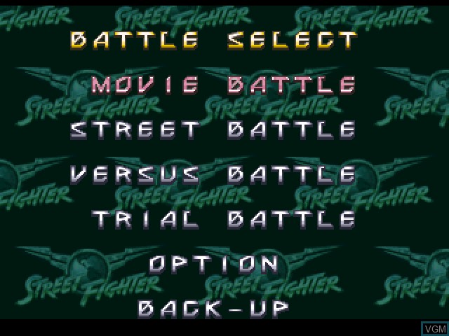 Image du menu du jeu Street Fighter - The Movie sur Sony Playstation