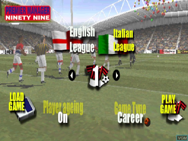 Image du menu du jeu Premier Manager Ninety Nine sur Sony Playstation