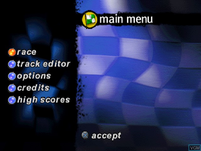 Image du menu du jeu Rally Cross 2 sur Sony Playstation