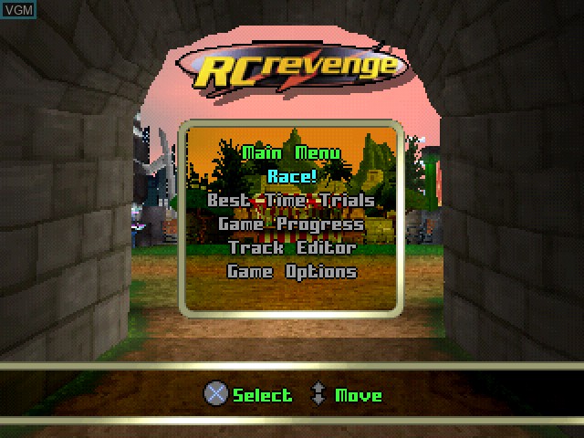 Image du menu du jeu RC Revenge sur Sony Playstation
