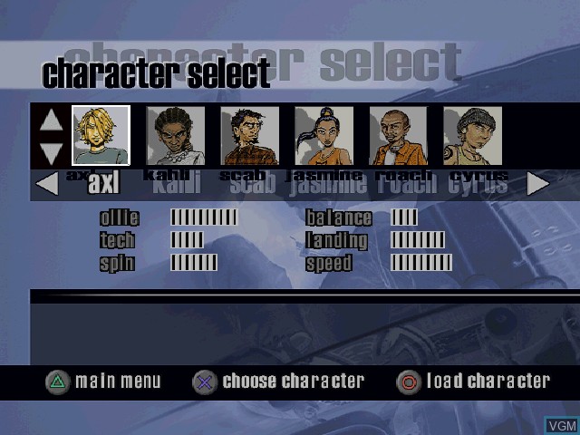 Image du menu du jeu Thrasher Presents - Skate and Destroy sur Sony Playstation