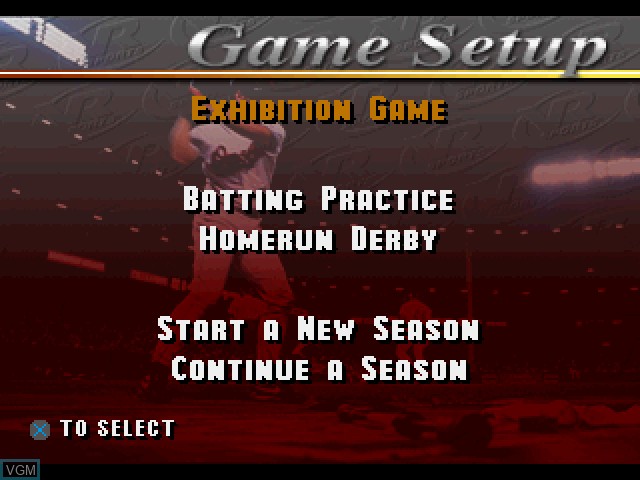 Image du menu du jeu VR Baseball '97 sur Sony Playstation