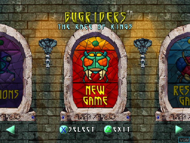 Image du menu du jeu Bugriders - The Race of Kings sur Sony Playstation