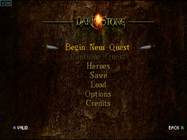 Image du menu du jeu Darkstone - Evil Reigns sur Sony Playstation