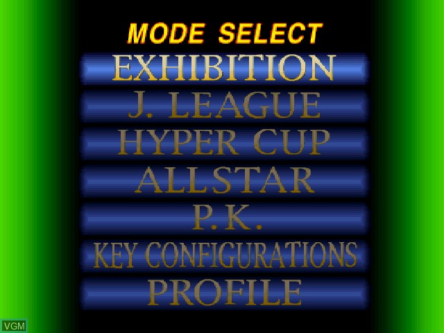 Image du menu du jeu J.League Jikkyou Winning Eleven '97 sur Sony Playstation