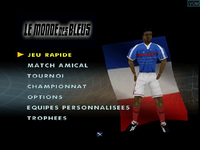 Image du menu du jeu Monde des Bleus, Le - Le Jeu Officiel de l'Équipe de France sur Sony Playstation