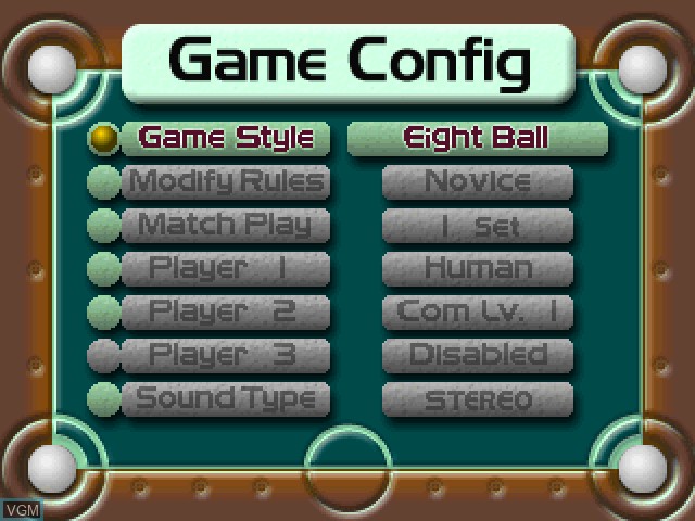 Image du menu du jeu Super Price Series - Billiards sur Sony Playstation