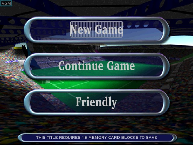 Image du menu du jeu Player Manager 2000 sur Sony Playstation