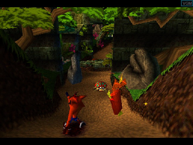 Image in-game du jeu Crash Bandicoot sur Sony Playstation
