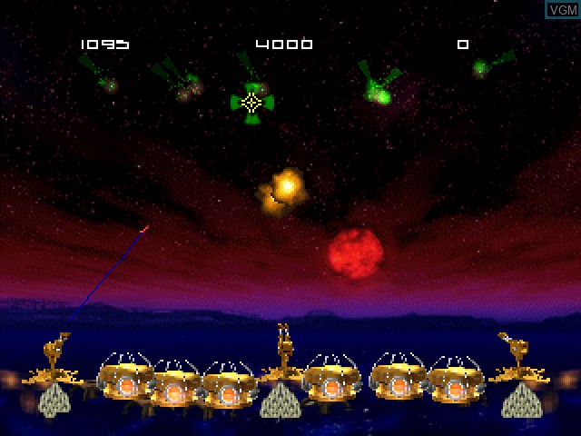 Image in-game du jeu Missile Command sur Sony Playstation