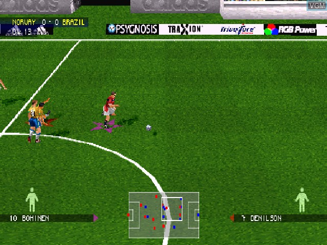 Image in-game du jeu Adidas Power Soccer 98 sur Sony Playstation