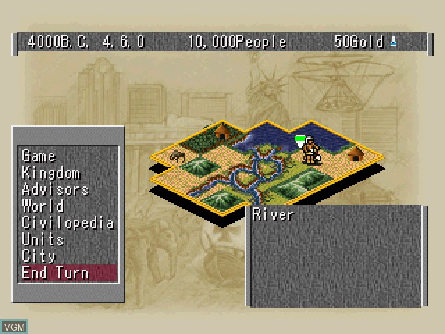 Image in-game du jeu Civilization II sur Sony Playstation