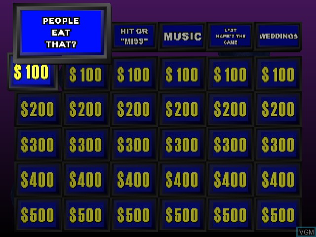 Image in-game du jeu Jeopardy! sur Sony Playstation