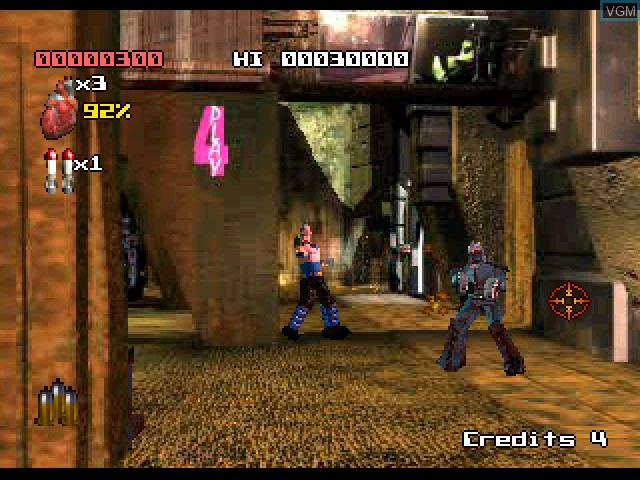 Image in-game du jeu Judge Dredd sur Sony Playstation