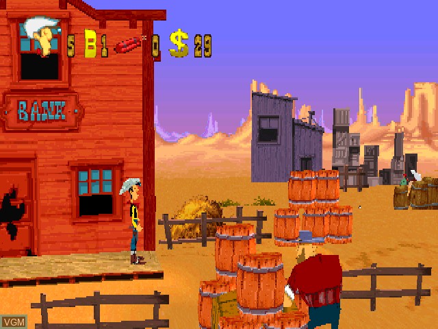 Image in-game du jeu Lucky Luke sur Sony Playstation