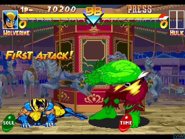 Image in-game du jeu Marvel Super Heroes sur Sony Playstation