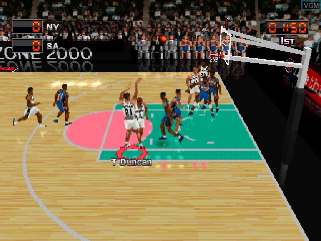 Image in-game du jeu NBA In The Zone 2000 sur Sony Playstation
