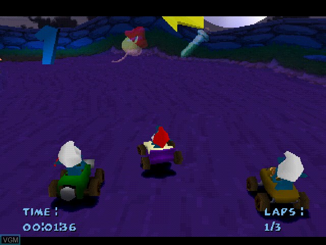 Image in-game du jeu Smurf Racer! sur Sony Playstation