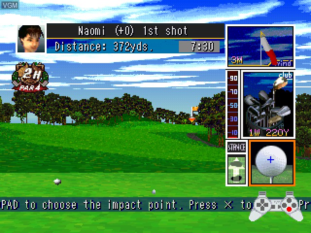 Image in-game du jeu Tecmo World Golf sur Sony Playstation