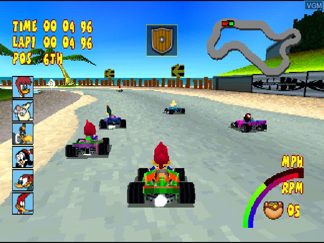 Image in-game du jeu Woody Woodpecker Racing sur Sony Playstation