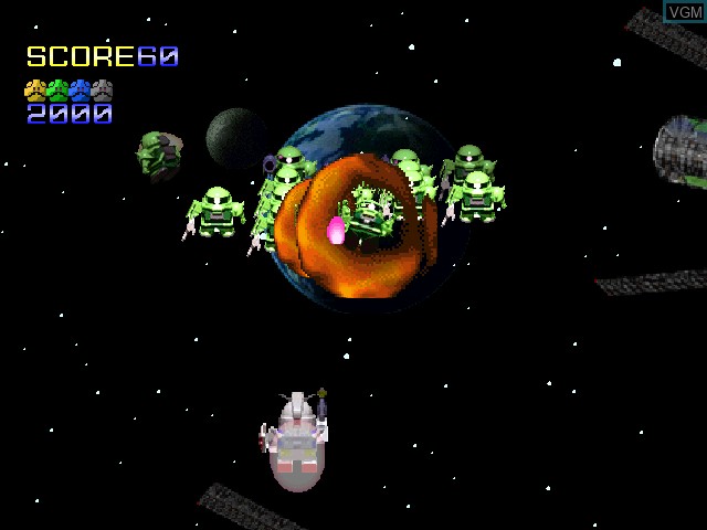 Image in-game du jeu SD Gundam - Over Galaxian sur Sony Playstation