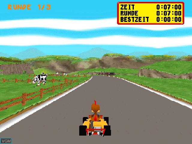 Image in-game du jeu Moorhuhn Kart sur Sony Playstation
