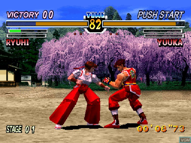 Image in-game du jeu Virtual Hiryuu no Ken sur Sony Playstation