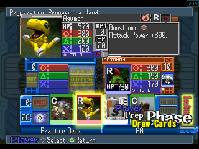 Image in-game du jeu Digimon Digital Card Battle sur Sony Playstation