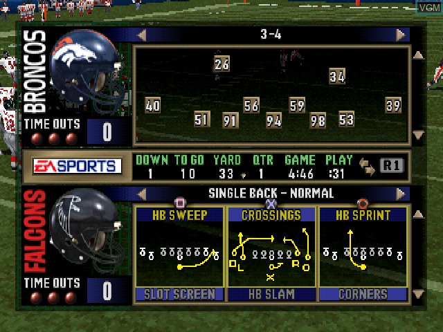 Image in-game du jeu Madden NFL 2000 sur Sony Playstation