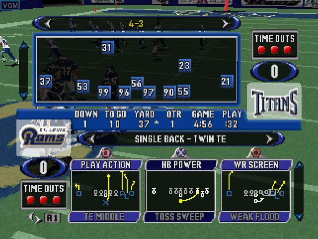 Image in-game du jeu Madden NFL 2001 sur Sony Playstation