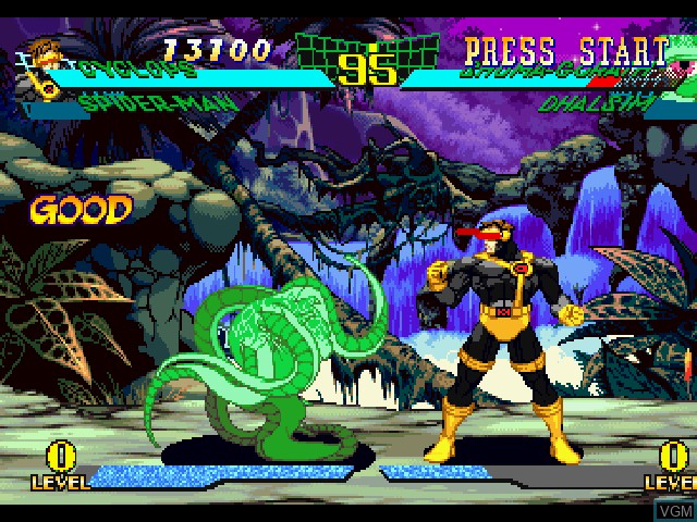 Image in-game du jeu Marvel Super Heroes vs. Street Fighter sur Sony Playstation
