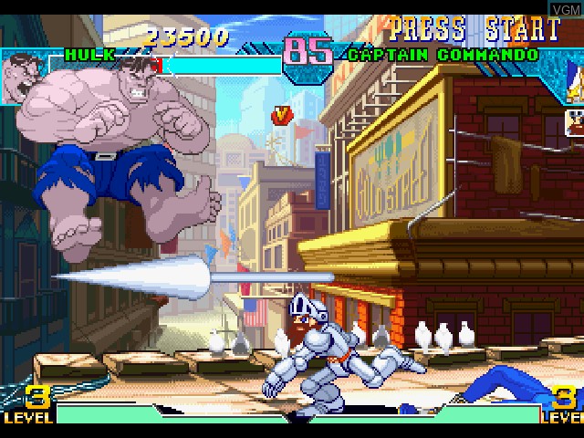 Image in-game du jeu Marvel vs. Capcom - Clash of Super Heroes sur Sony Playstation