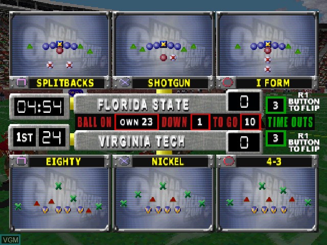 Image in-game du jeu NCAA GameBreaker 2001 sur Sony Playstation