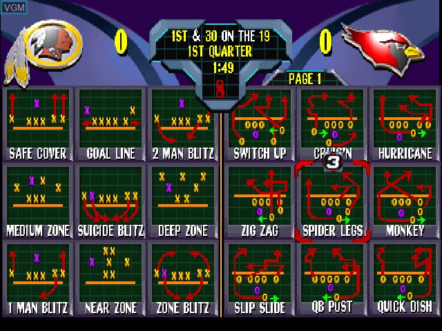 Image in-game du jeu NFL Blitz 2000 sur Sony Playstation