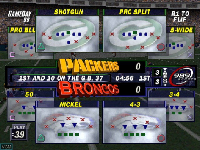 Image in-game du jeu NFL GameDay 99 sur Sony Playstation
