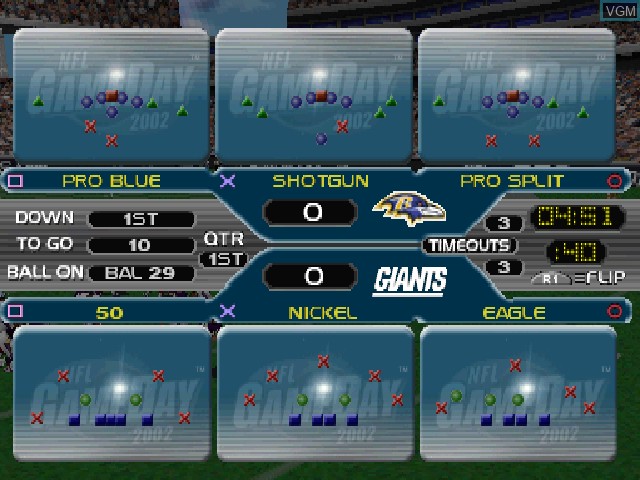 Image in-game du jeu NFL GameDay 2002 sur Sony Playstation
