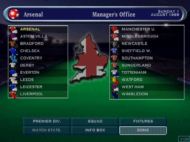Image in-game du jeu Player Manager 2000 sur Sony Playstation