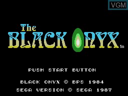 Image de l'ecran titre du jeu Black Onyx, The sur Sega SG-1000