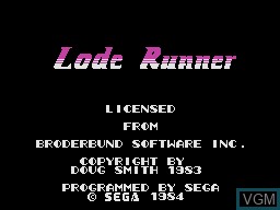 Image de l'ecran titre du jeu Lode Runner sur Sega SG-1000