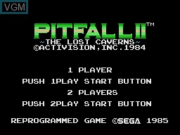 Image de l'ecran titre du jeu Pitfall II sur Sega SG-1000