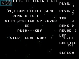 Image du menu du jeu Space Slalom sur Sega SG-1000