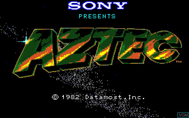 Image de l'ecran titre du jeu Aztec sur Sony SMC-777