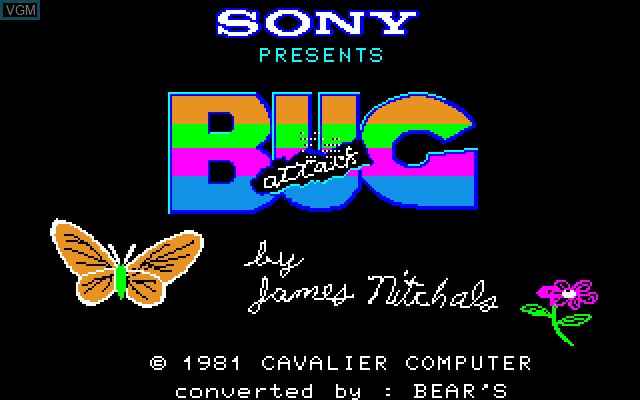 Image de l'ecran titre du jeu Bug Attack sur Sony SMC-777