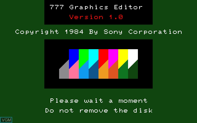 Image de l'ecran titre du jeu Graphics Editor sur Sony SMC-777