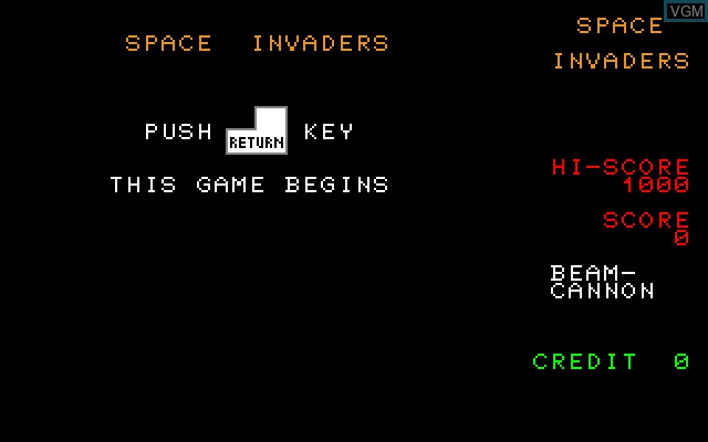 Image de l'ecran titre du jeu Space Invaders sur Sony SMC-777