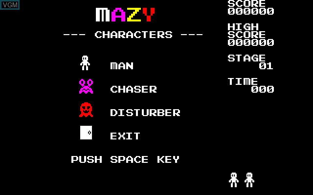 Image de l'ecran titre du jeu MAZY sur Sony SMC-777