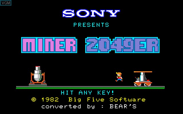 Image de l'ecran titre du jeu Miner 2049 sur Sony SMC-777