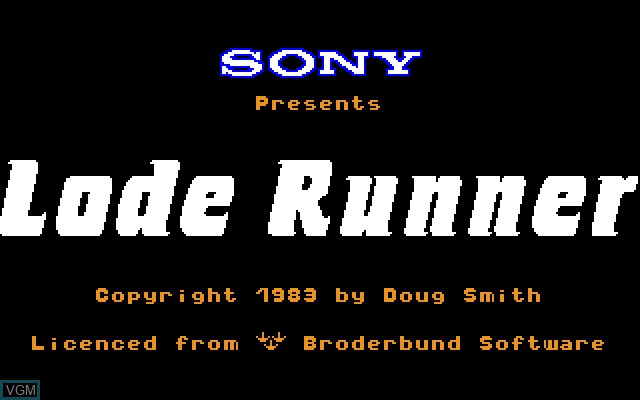 Image de l'ecran titre du jeu Lode Runner sur Sony SMC-777