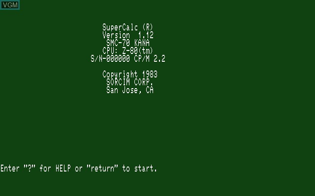Image de l'ecran titre du jeu Super Calc sur Sony SMC-777